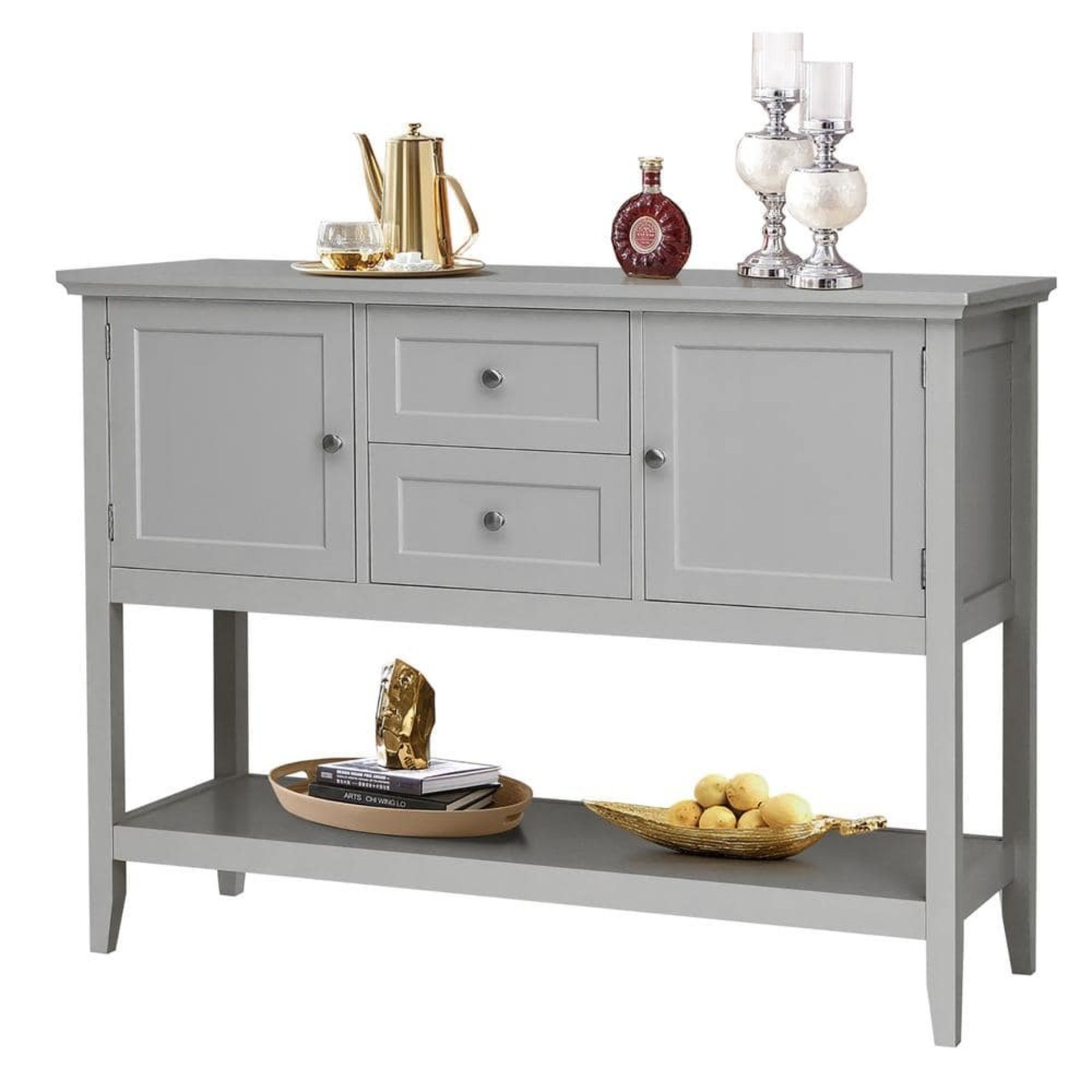 Gray Sideboard Buffet Table Wooden Console Table with Drawers - ER54