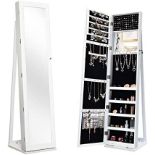 Multigot 3-in-1 Jewellery Cabinet, Free Standing Jewellery Armoire with Full Length Mirror - ER54