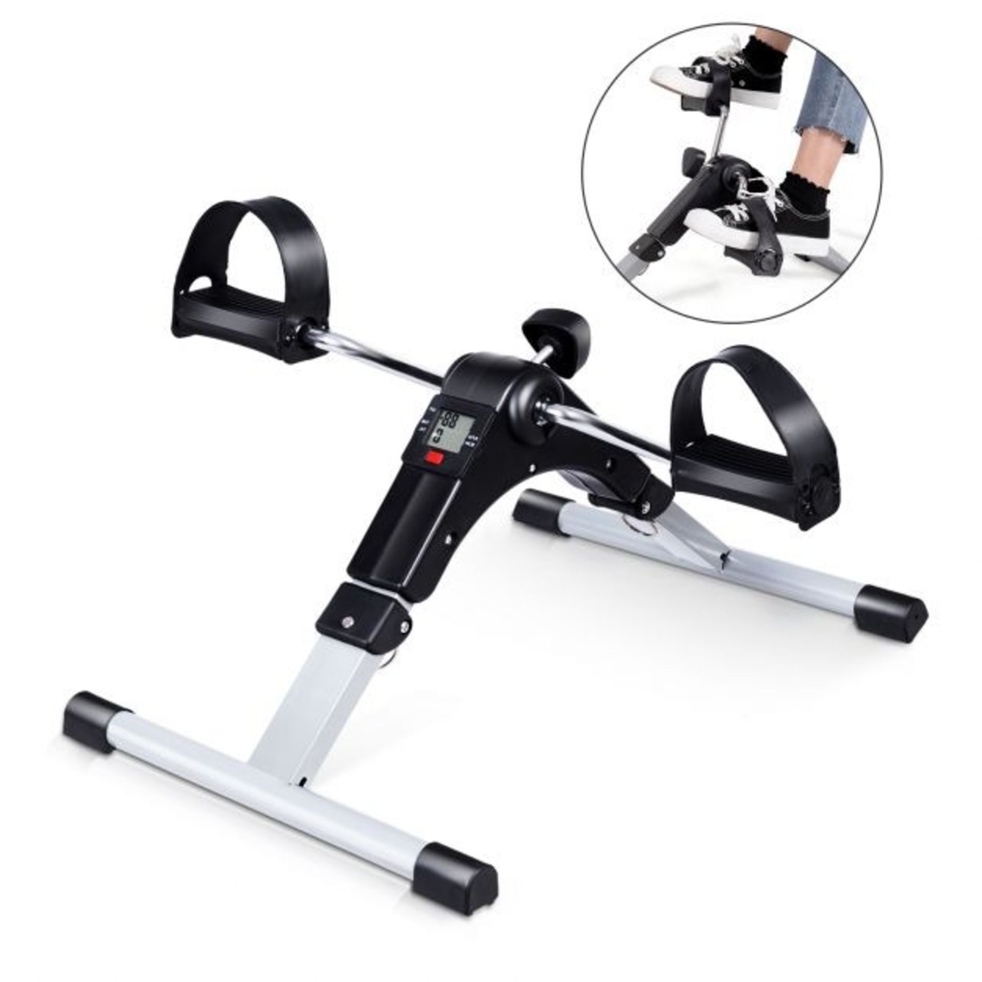 Mini Exercise Bike with Adjustable Resistance and LCD Screen Display - ER53