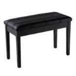 Wooden Duet Piano Bench with Padded Cushion and Music Storage - ER54