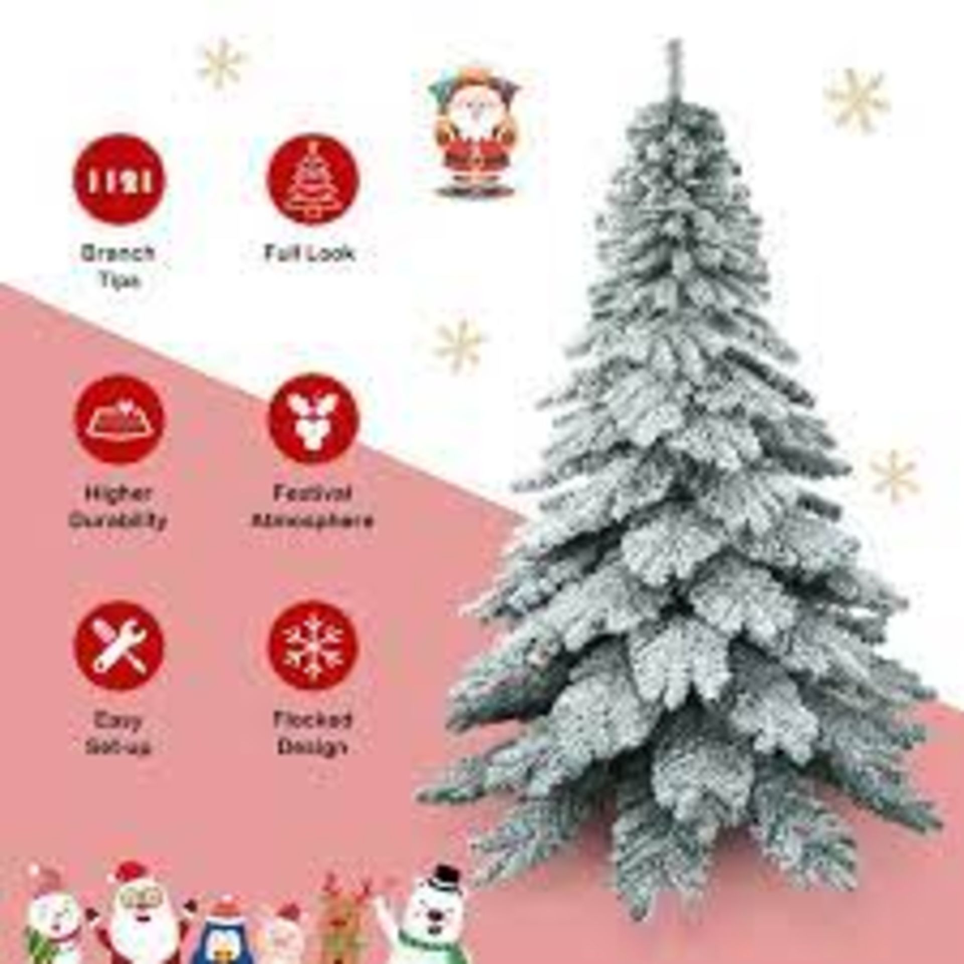 7.5 Feet Snow Flocked Artificial Christmas Tree - ER53