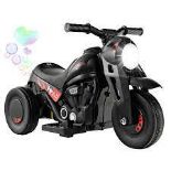 6V Kids Electric Ride On Motorcycle With Bubble Maker And Music-Black - ER53