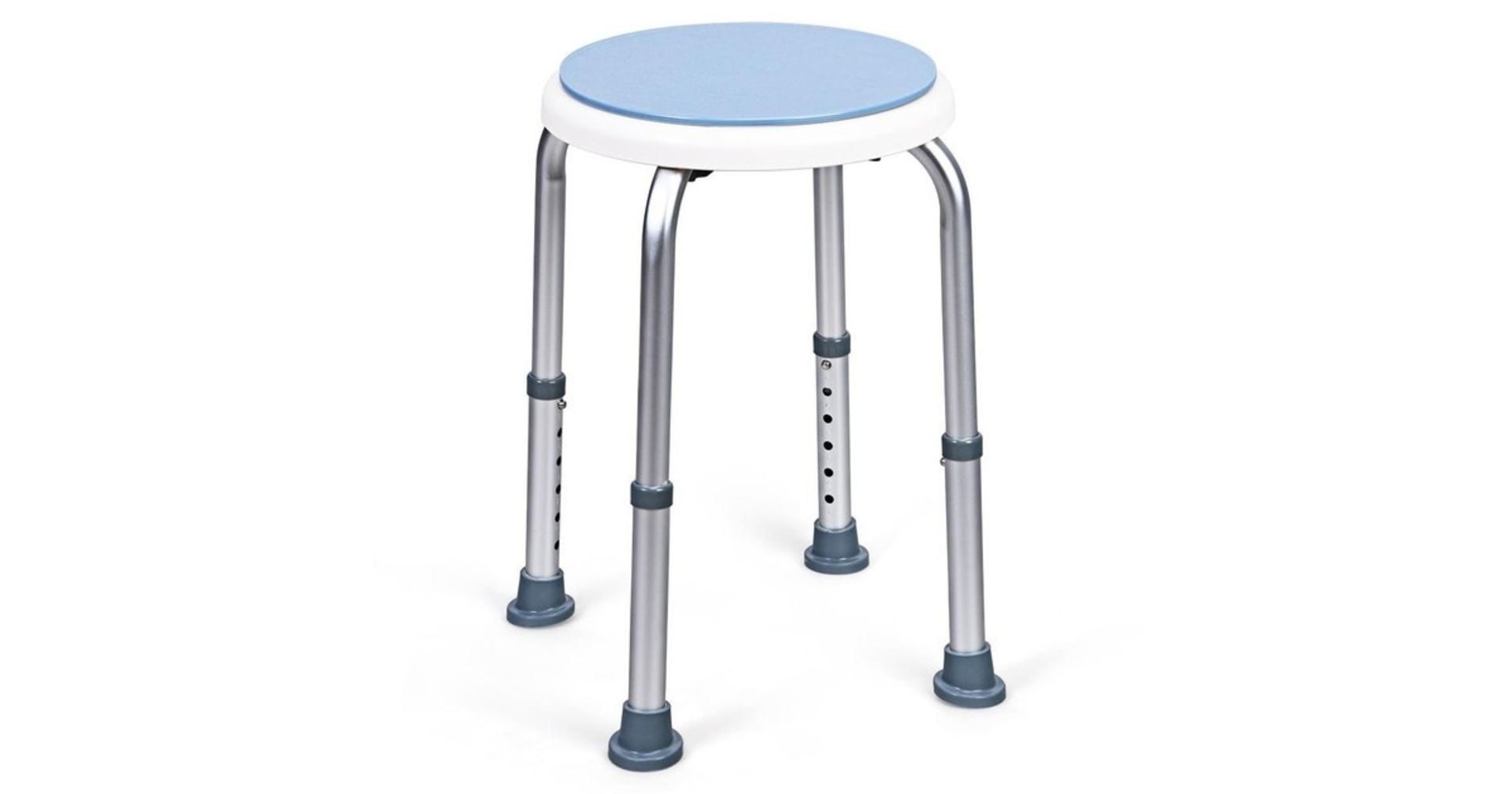 360° Swivel Rounded Shower Stool, Height Adjustable Bath Chair with Non-Slip Feet - ER53