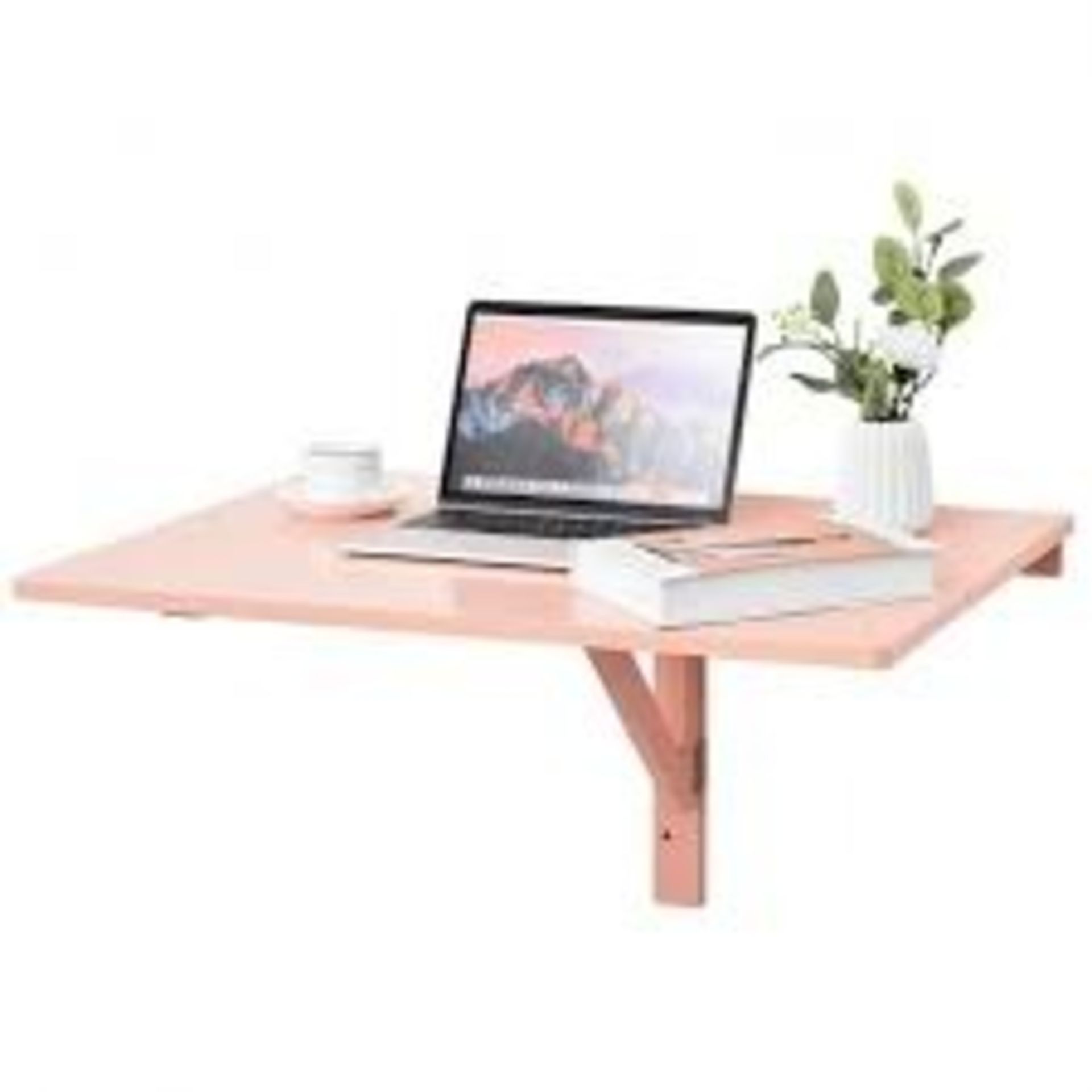 Space Saver Folding Wall-Mounted Drop-Leaf Table-Pink - ER53
