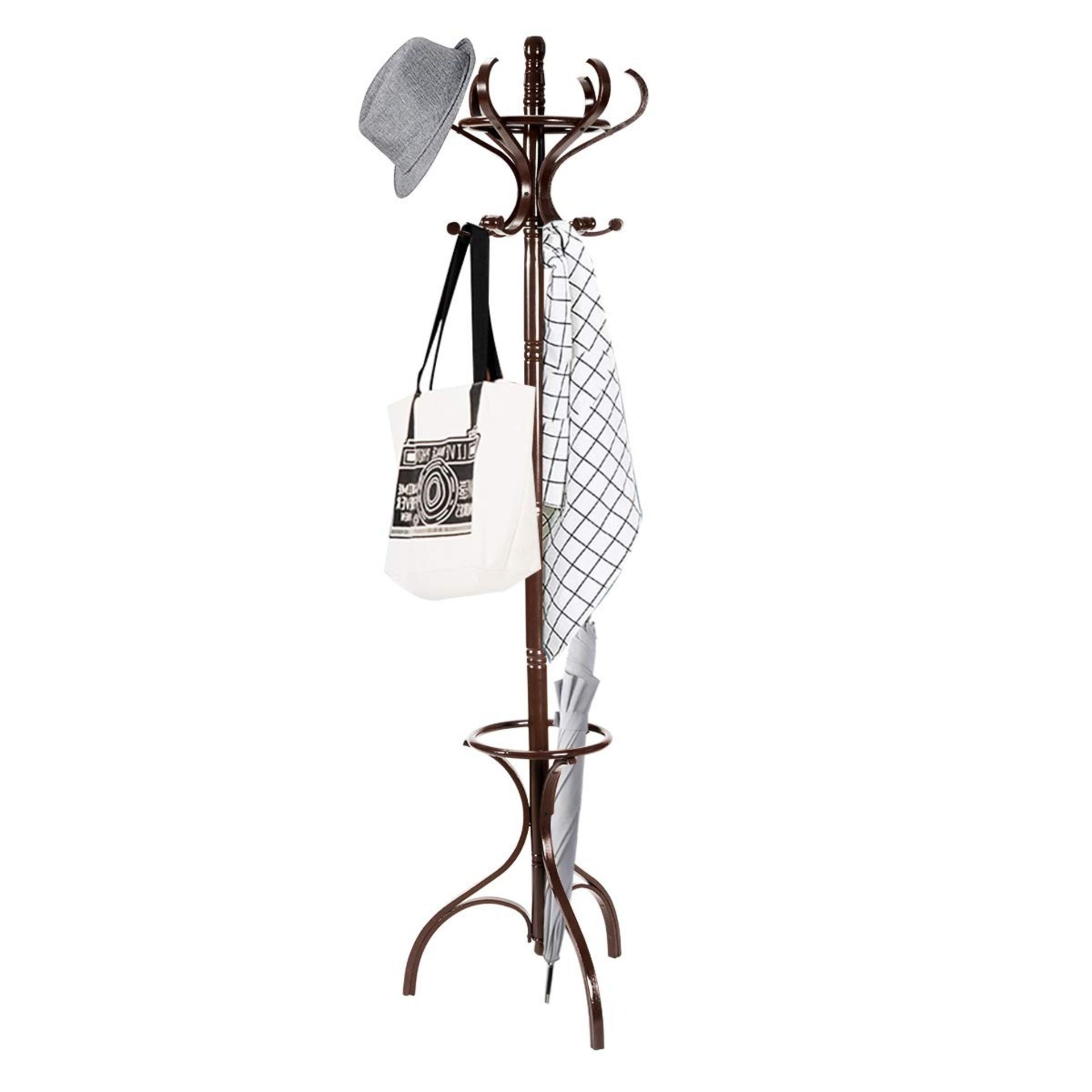 Floor Standing Hat Coat Scarf Stand Hanger with 12 Hooks - ER53