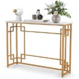 Console Table Marble Gold, Entrance Table Slim Hall Table - ER54