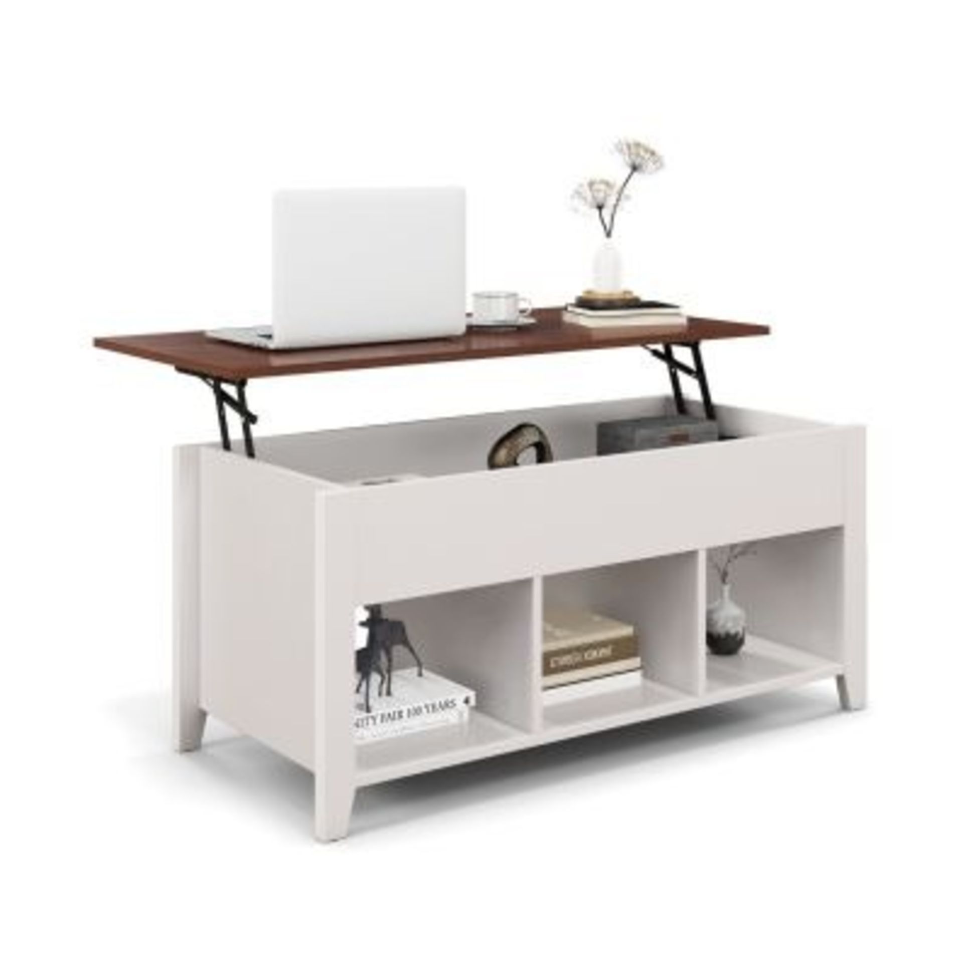Rising Center Table with Lift Top Hidden Compartment - ER54