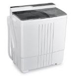 Twin Tub Portable Washing Machine with 1.5KG Capacity Dryer-Grey - ER53