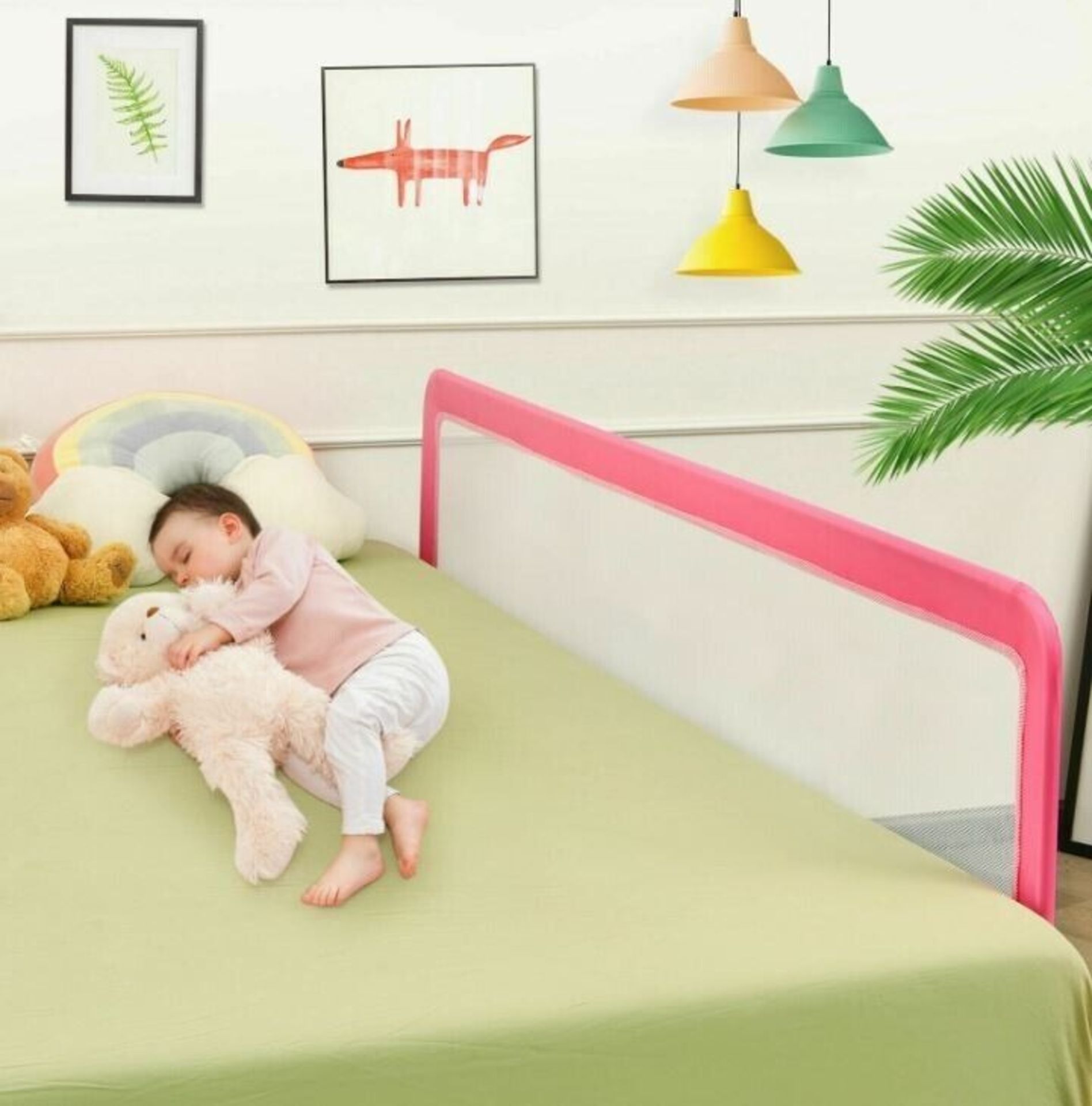 180CM Bed Safety Guard Folding Child Toddler Bed Rail Safety Protection - ER53