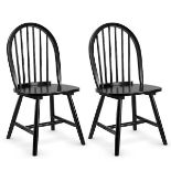 Black Vintage Windsor Dining Side Chair - ER54