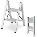 Aluminum Folding Step Stool with Non-Slip Pedal & Footpads - ER54