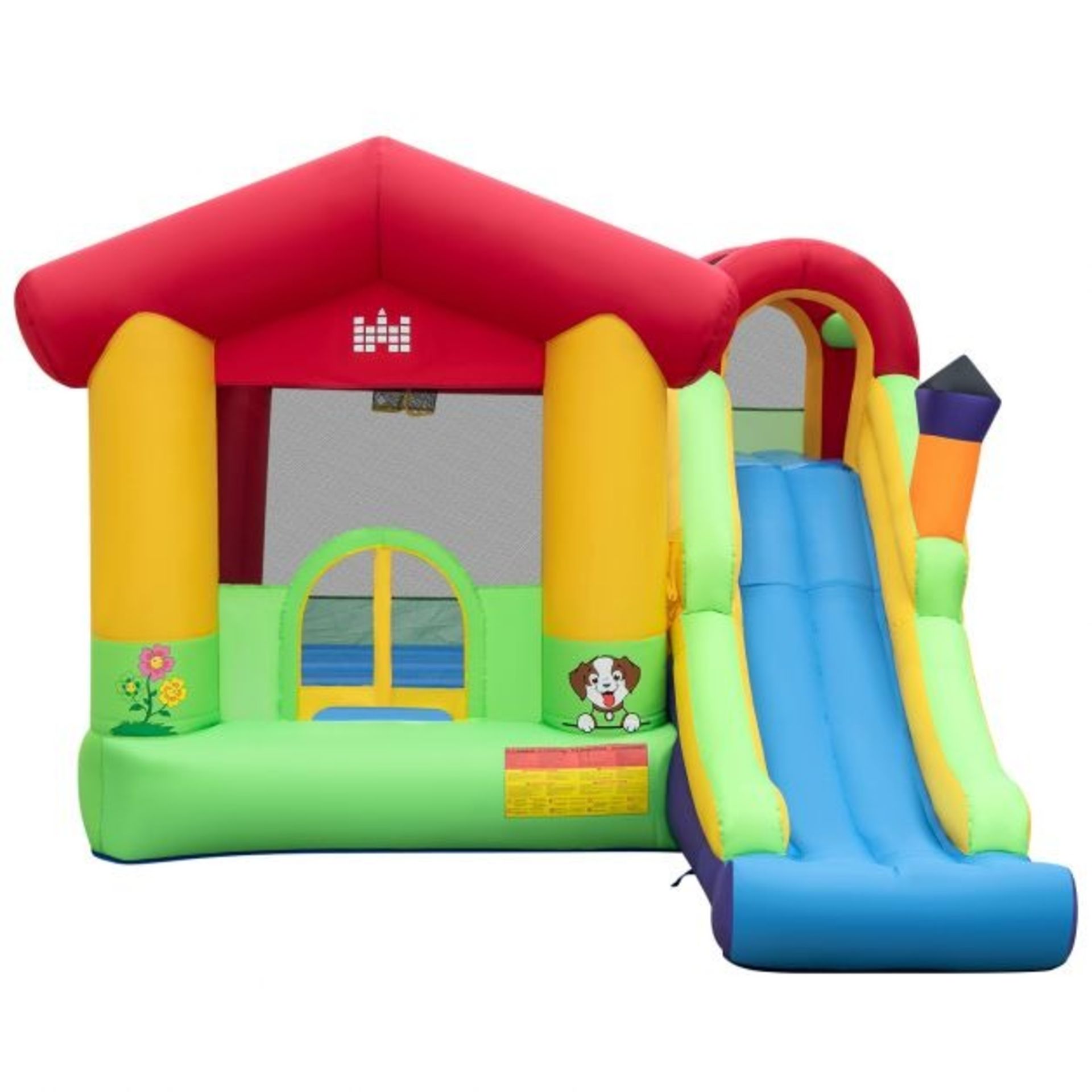 Kids Inflatable Bounce House with Long Slide and 680W Blower - ER54