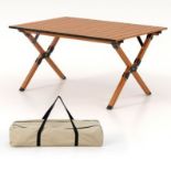 Folding Aluminum Picnic Table Roll-Up Camping Table with Carry Bag - ER53