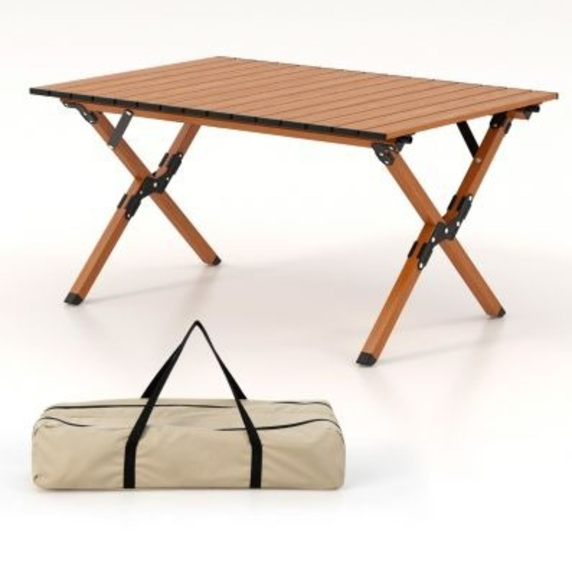 Folding Aluminum Picnic Table Roll-Up Camping Table with Carry Bag - ER53