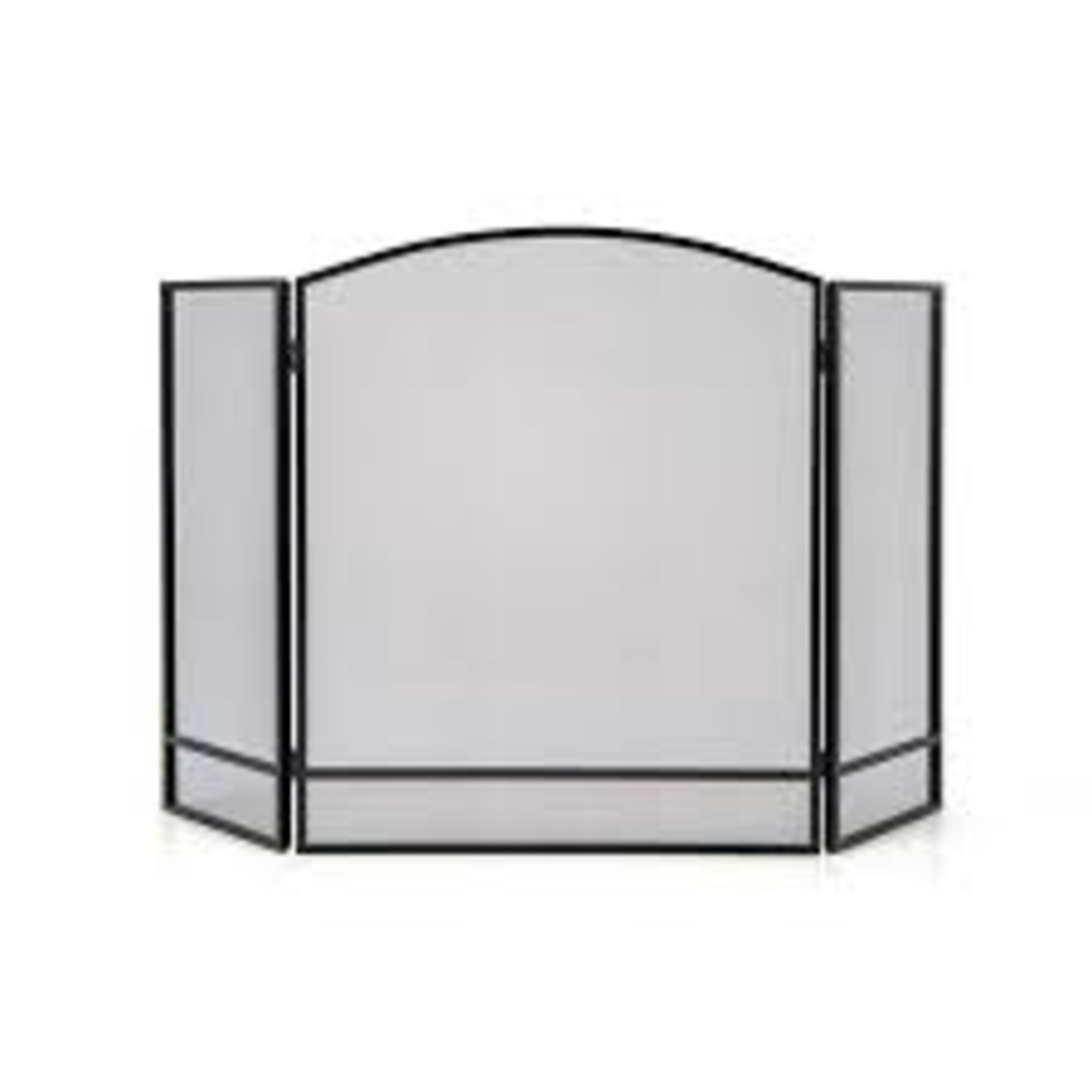 3-Panel Foldable Fireplace Screen with Wrought Metal Mesh - ER53