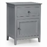 2 Tier Modern Bedroom Nightstand with Drawer Grey - ER54