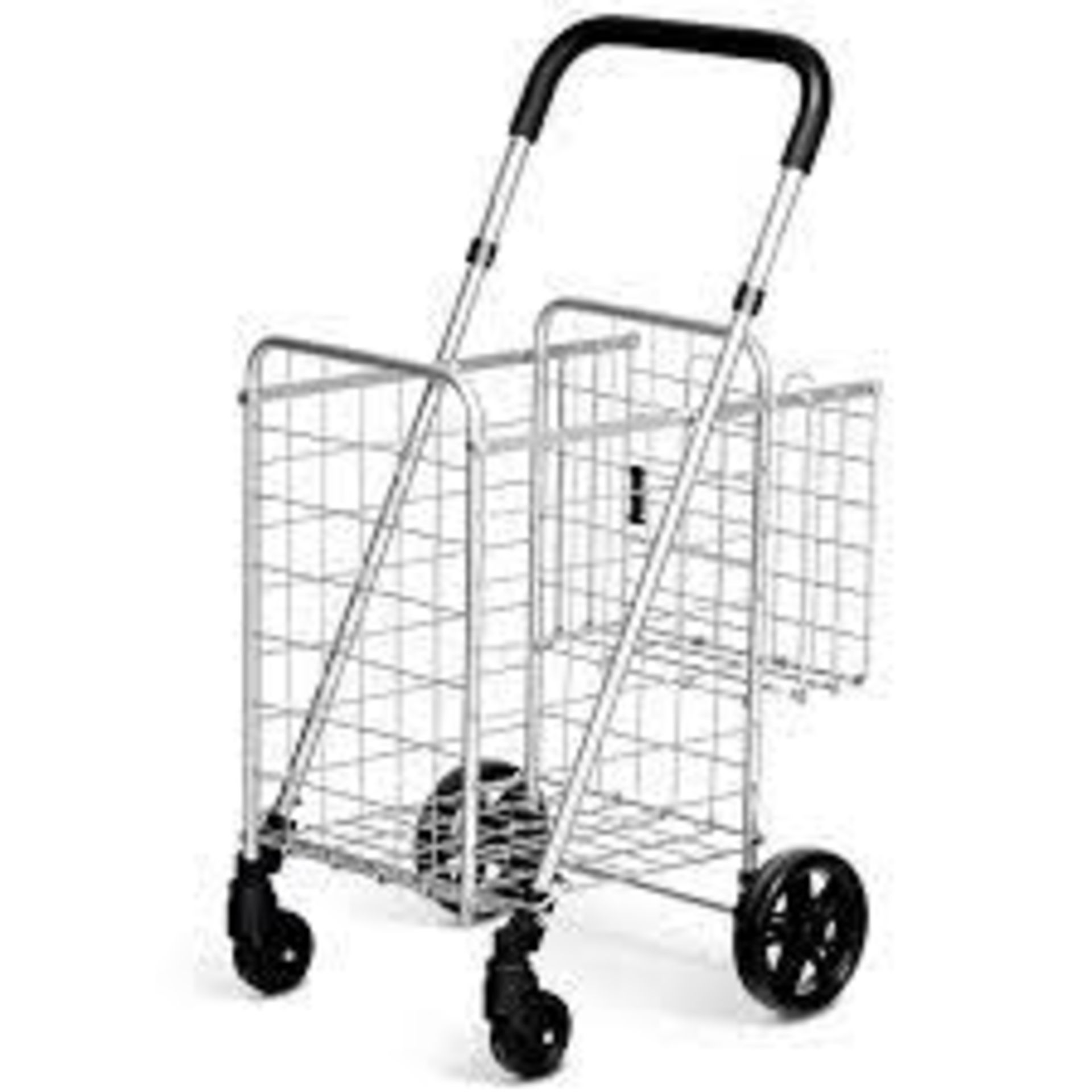 Folding Height Adjustable Shopping Trolley with Handle and Wheels - ER53