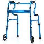 Folding Aluminum Walker Frame with Adjustable Heights and Wheels - ER54