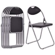 Black Metal Portable folding chairs (Set of 6 Chairs) - ER53