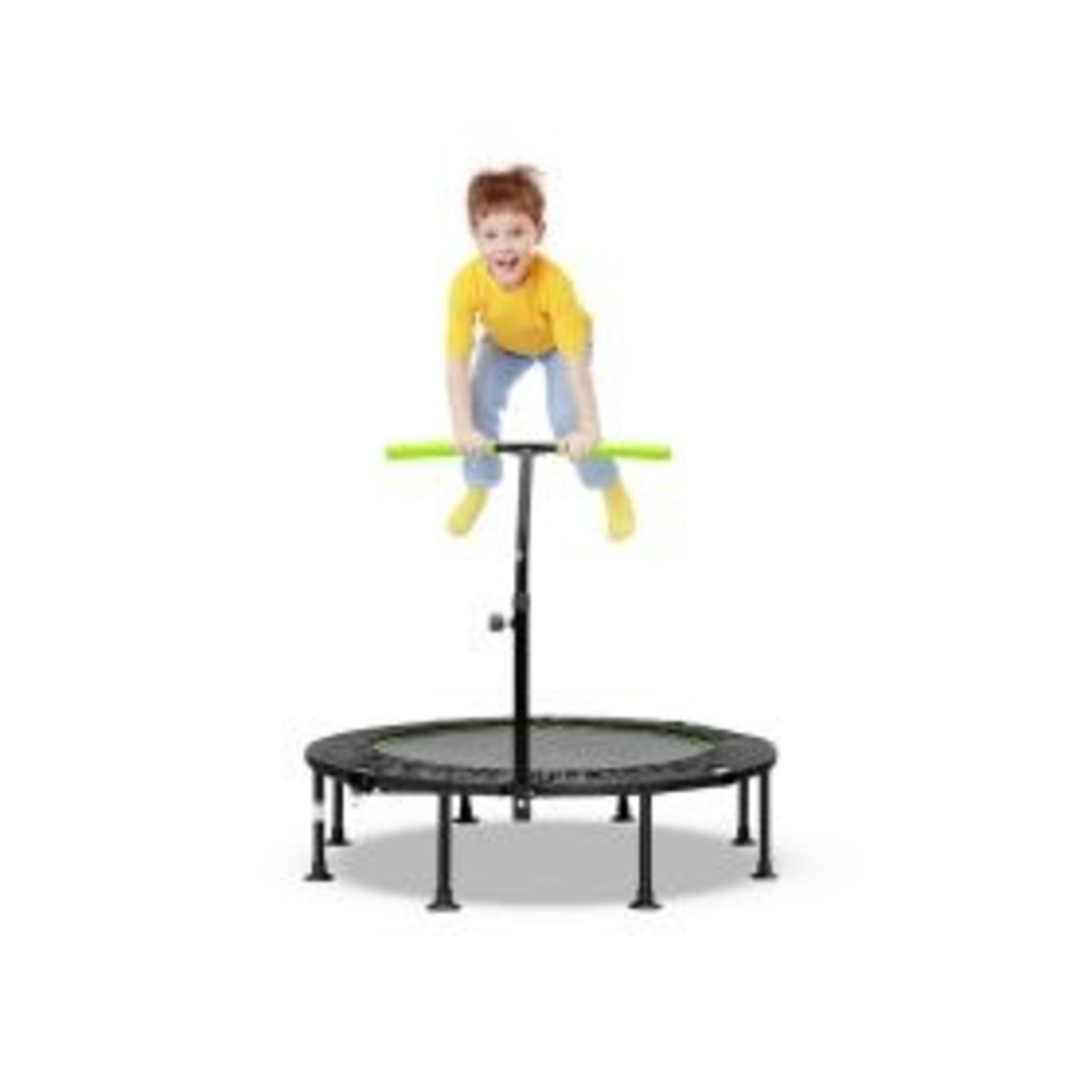110 CM Mini Trampoline Bounce with Height Adjustable Handrail - ER53