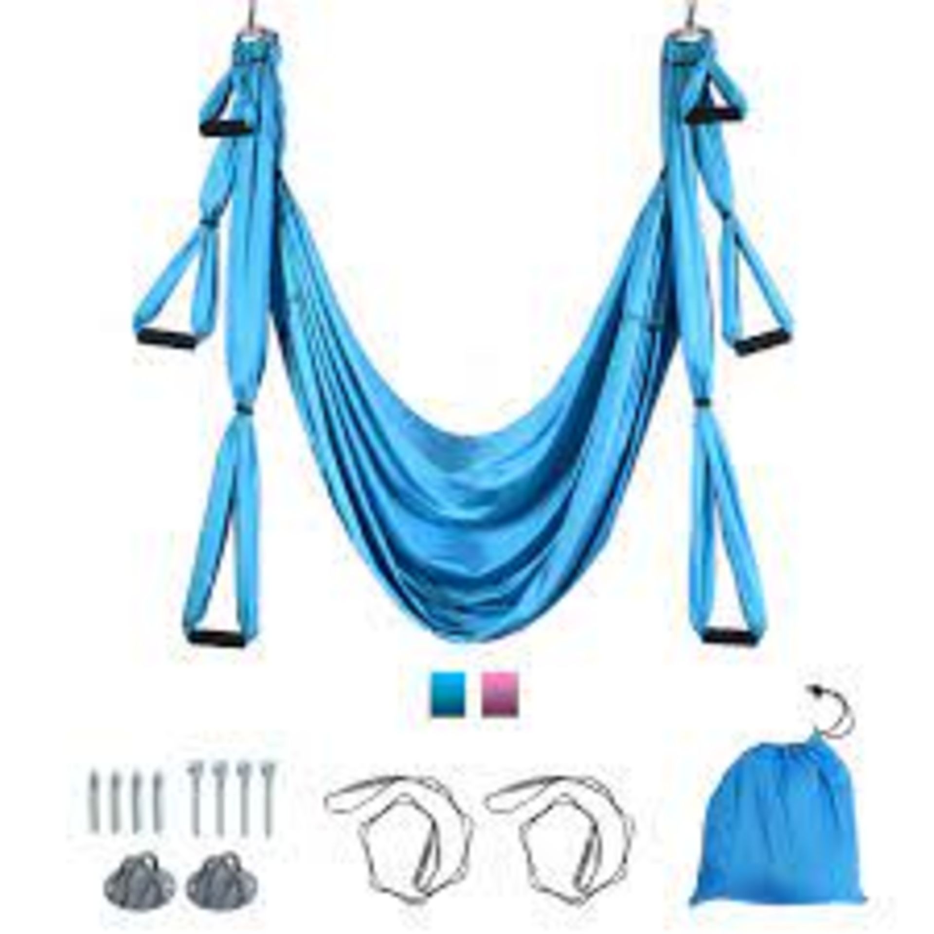 Aerial Yoga Swing with Three Different Lengths of Handle-Lake Blue - ER53