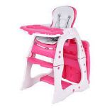 Convertible Baby High Chair With 5 Point Harness And Adjustable Feeding Tray-Red - ER54