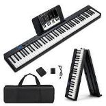 88-Key Foldable Full-Size Semi-Weighted Digital Piano Keyboard - ER53