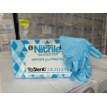 720 X BRAND NEW PACKS OF 100 TODENT BLUE NITRILE EXAMINATION GLOVES SIZE XL EXP MAY 2025