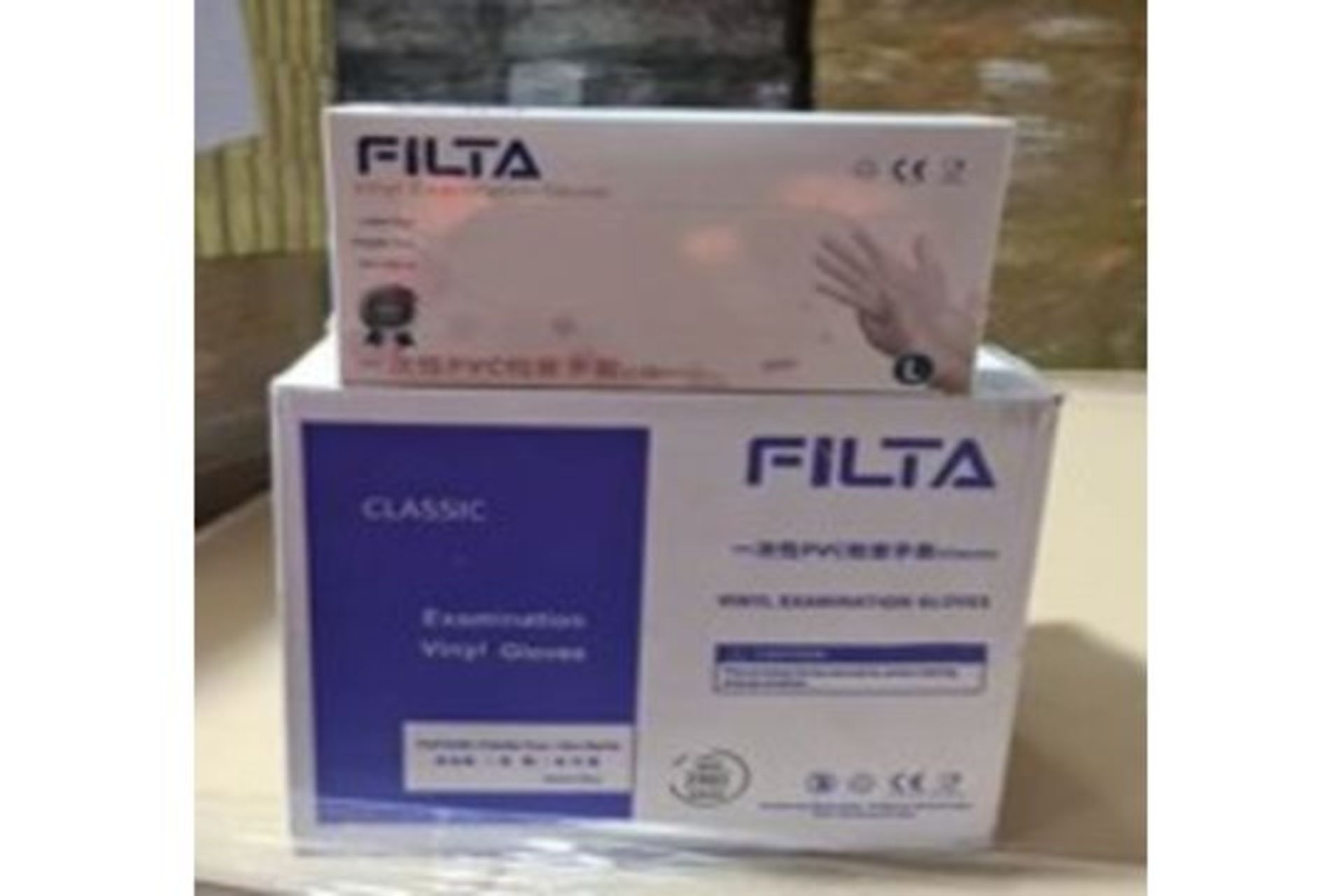 530 X BRAND NEW PACKS OF 100 FILTA MEDIUM VINYL CLEAR GLOVES (powder free) EXP MARCH 2025