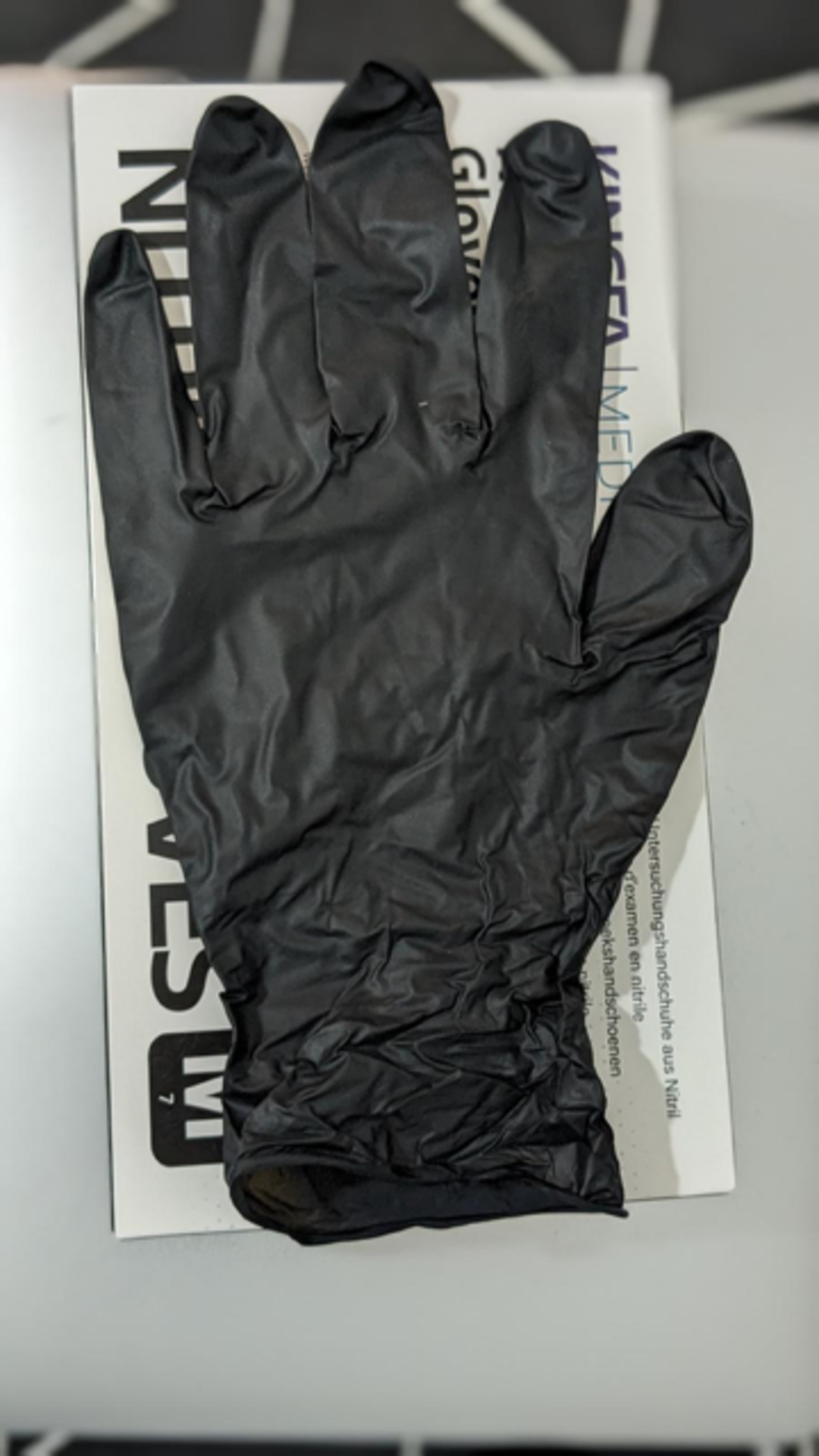 840 X BRAND NEW PACKS OF 100 KINGFA BLACK NITRILE EXAMINATION GLOVES SIZE LARGE EXP SEP 2028 - Bild 3 aus 3