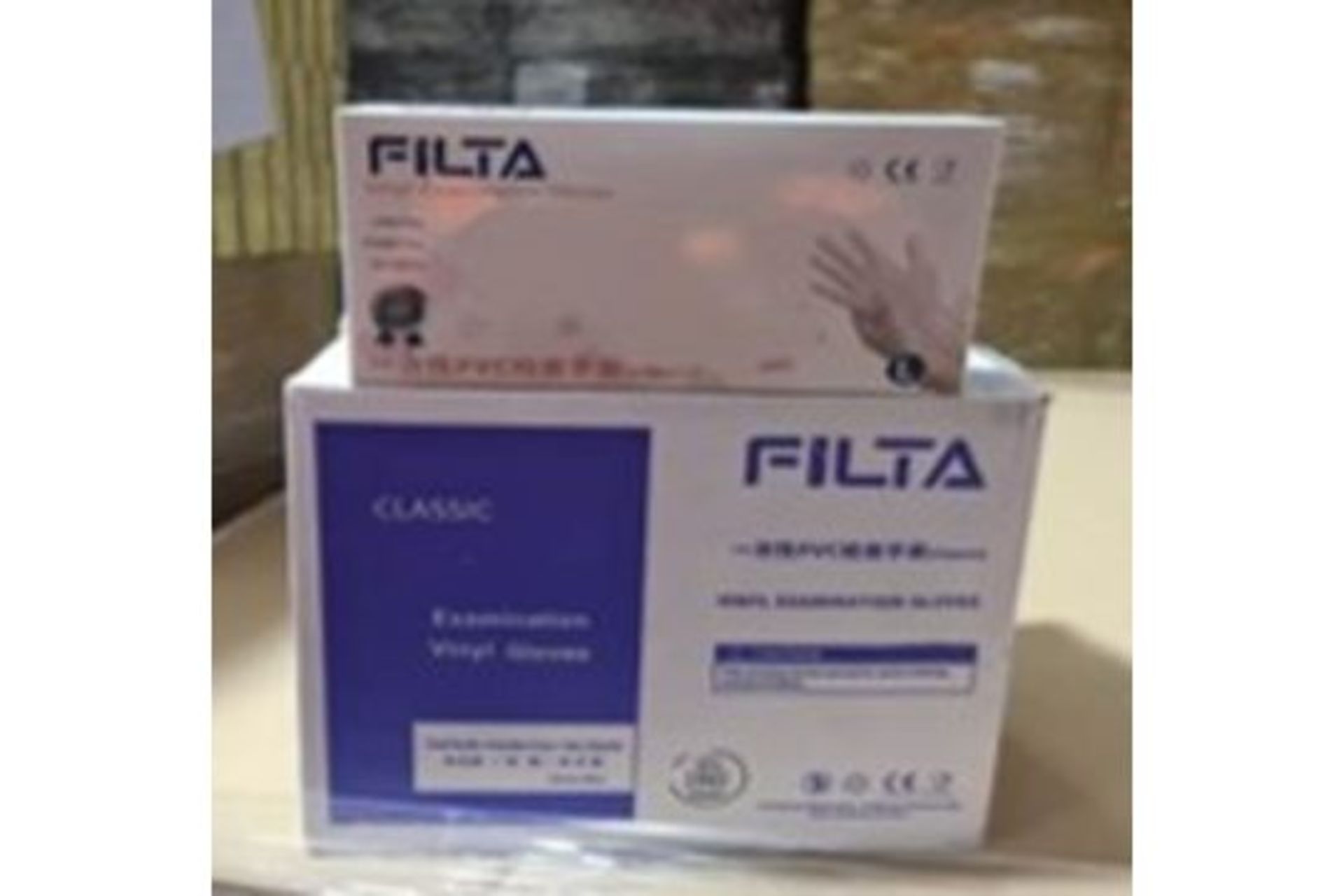 650 X BRAND NEW PACKS OF 100 FILTA LARGE VINYL CLEAR GLOVES (powder free) EXP MARCH 2025