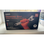 360 X BRAND NEW PACKS OF 50 KINGFA ORANGE NITRILE DIAMOND DISPOSABLE GLOVE SIZE XL EXP NOV 2025