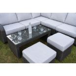 Brand New Moda Furniture 8 Piece Corner Group With Coffee Table in Natural with Cream Cushions.