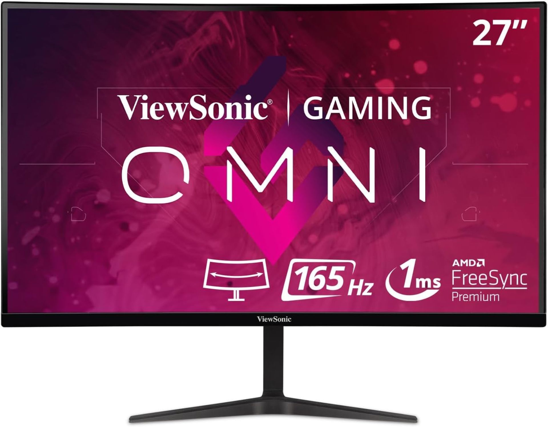 (GRADE A) VIEWSONIC VX2718-2KPC-mhd 27” 165Hz QHD Curved Gaming Monitor. RRP £207. (R8R). With an