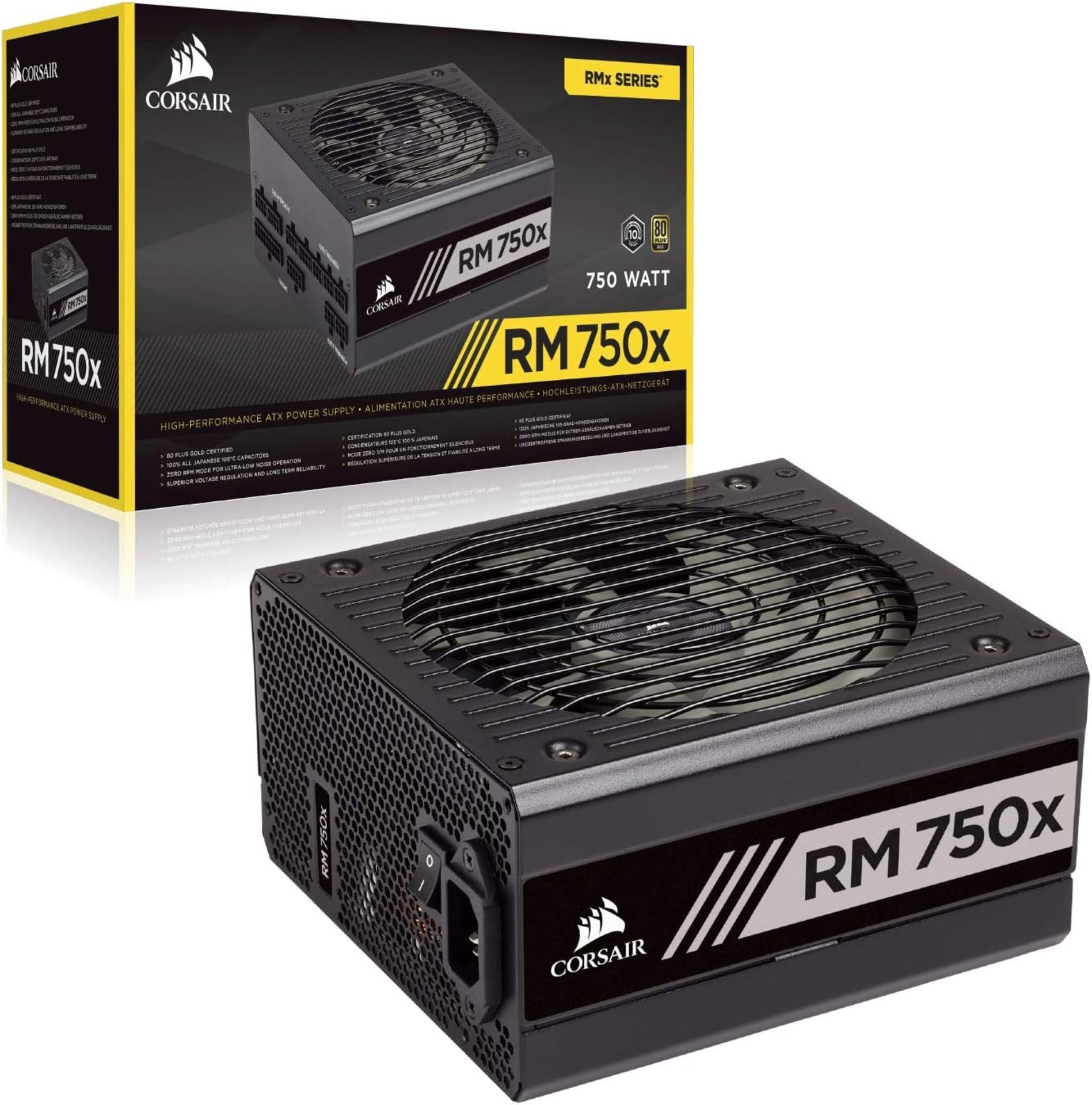 BRAND NEW FACTORY SEALED CORSAIR RM750x 80 PLUS Gold 750 W Fully Modular ATX Power Supply Unit. - Image 10 of 10