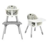 convertible Baby High Chair with 2-Position Removable Tray-Grey. - R13a.12.