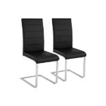 Cantilevered Dining Chairs | Set of 2 black. - R13A.8. RRP £172.00. With this set of 2 dining room