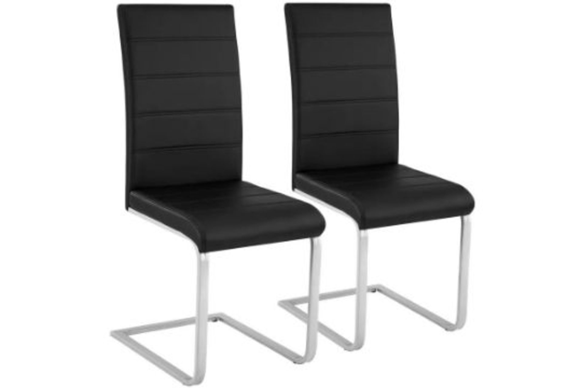 Cantilevered Dining Chairs | Set of 2 black. - R13A.8. RRP £172.00. With this set of 2 dining room