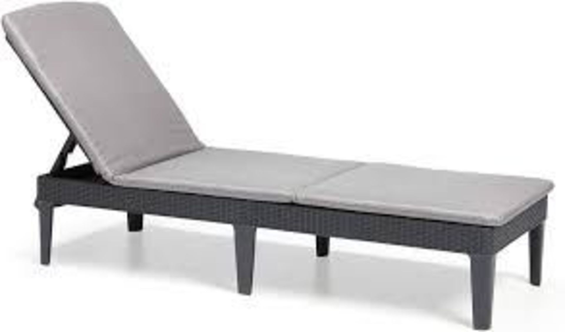 Keter Jaipur Anthracite Rattan effect Sun lounger. - P5.