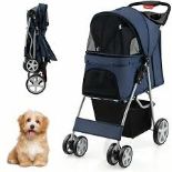 Folding Pet Stroller Portable Pet Travel Pushchair 4 Wheels. - R13a.12.