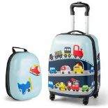 2 Pieces Kids Luggage Set with Wheels and Height Adjustable. - R13a.12.