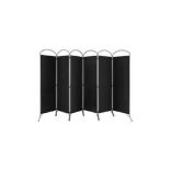 6 Panel Folding Room Divider with Hand-Woven Wicker . -R13a.13.
