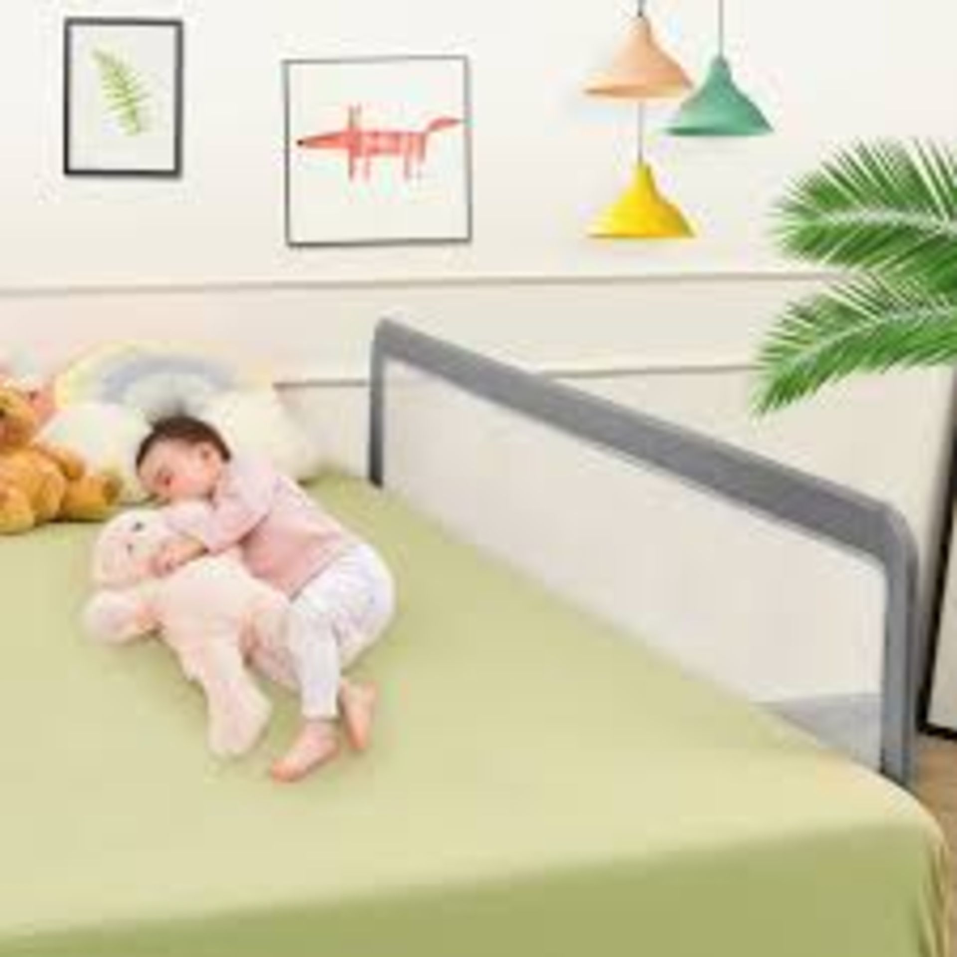 180CM Bed Safety Guard Folding Child Toddler Bed Rail Safety. - R13a.8