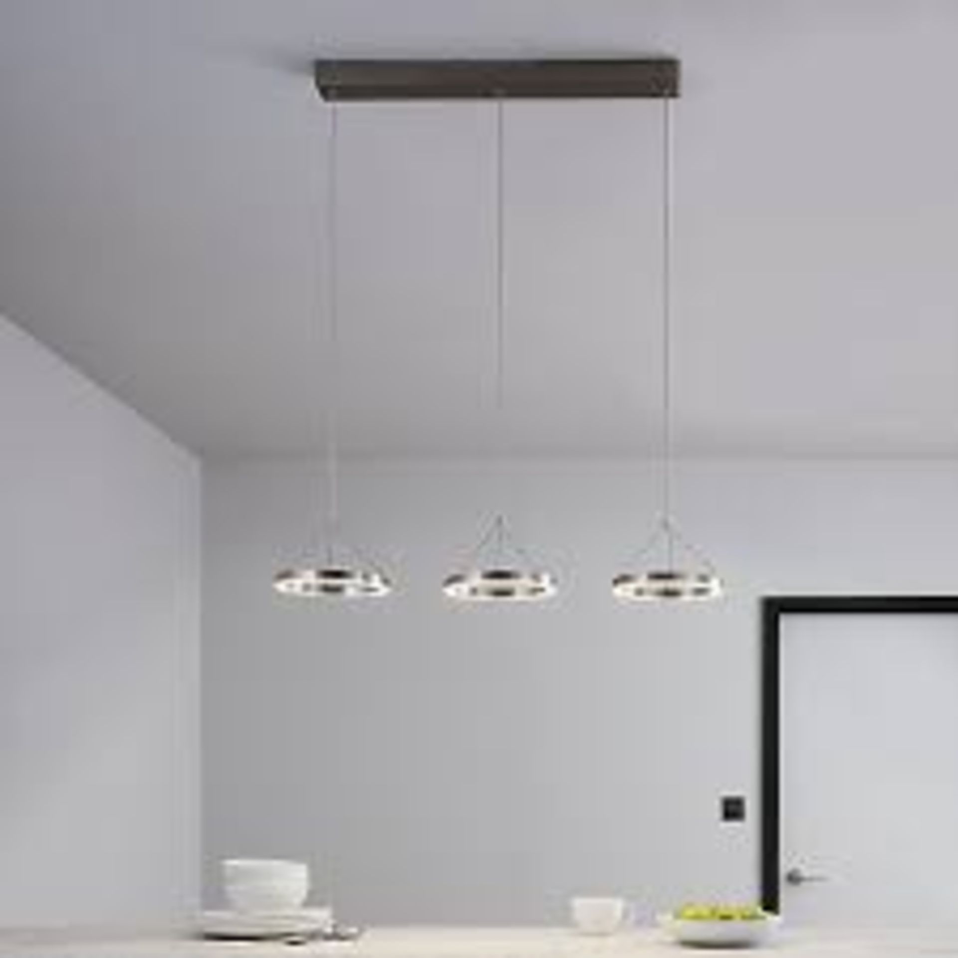 GoodHome Taphao Chrome effect 3 Lamp Pendant ceiling light,. - P2.