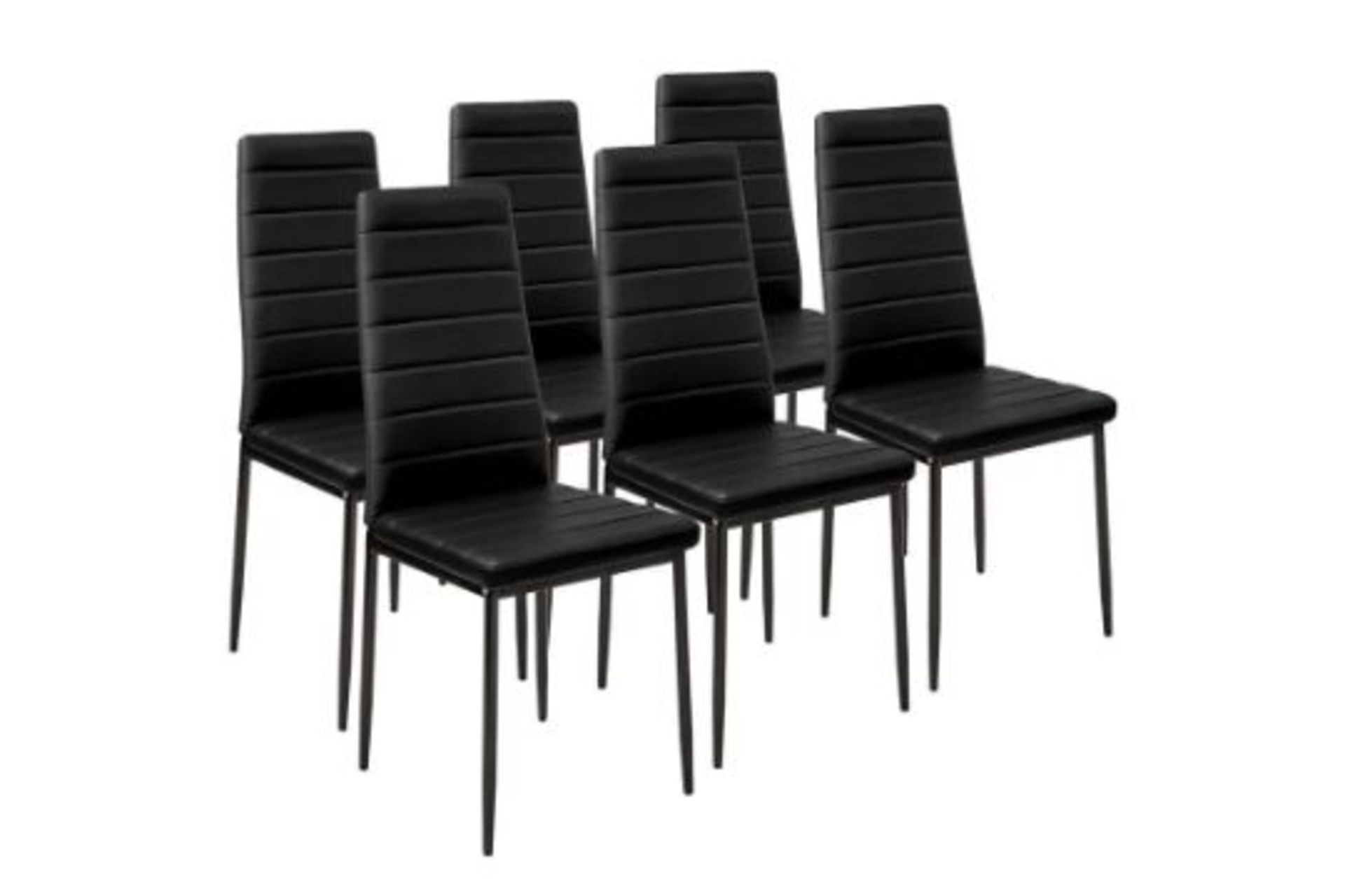 6 dining chairs synthetic leather black. - R13A.8.. RRP £239.99. These beautiful, elegant dining