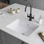 GoodHome Hyssop White Ceramic 1 Bowl Kitchen sink. - P5.