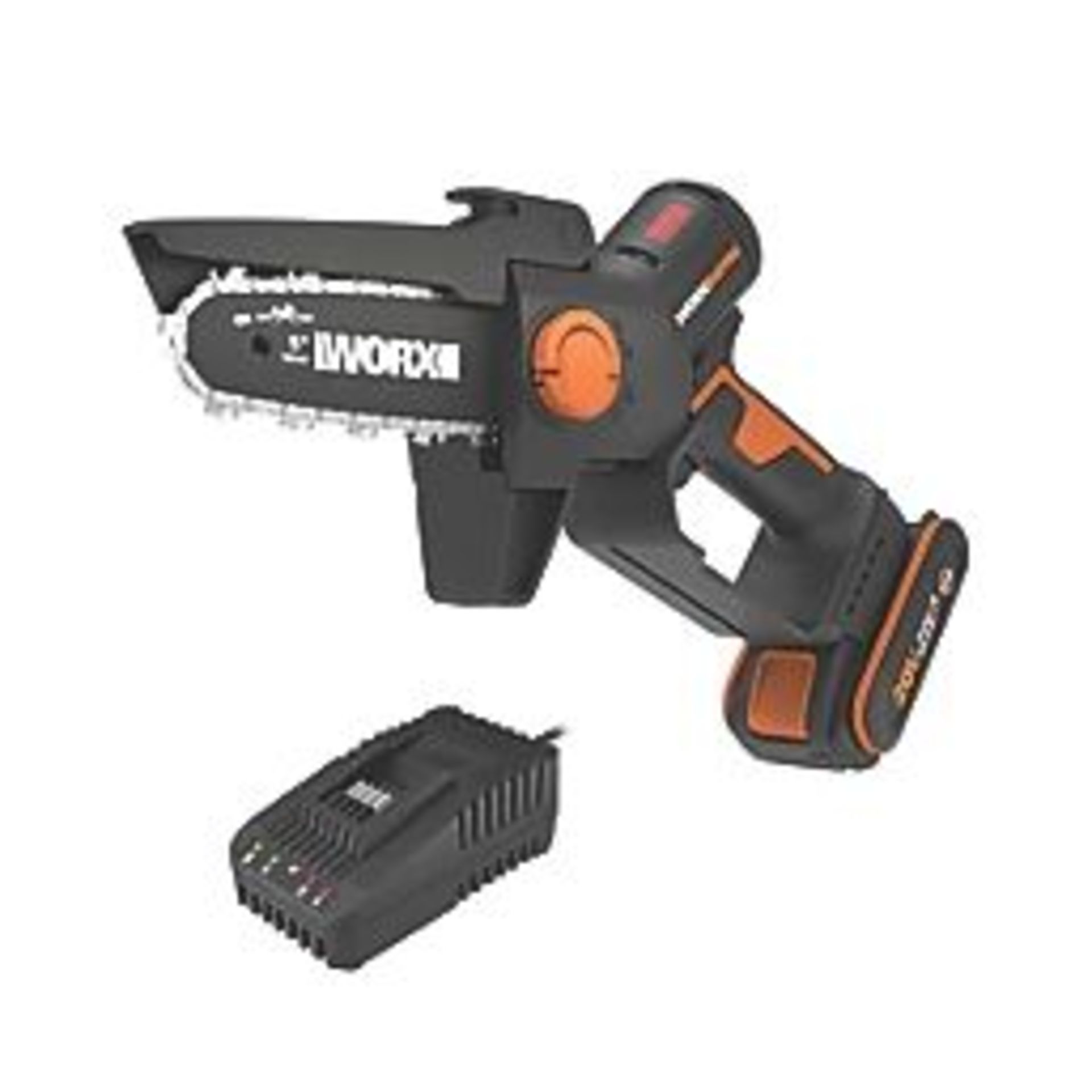 WORX WG325E 20V 1 X 2.0AH LITHIUM POWERSHARE BRUSHLESS CORDLESS 12CM PRUNING CHAINSAW. - P2.