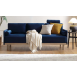 Timber Navy Blue Velvet Sofa, 3-Seater. - R13a.3. RRP £649.99. Our Timber Sofa is a stylish sofa