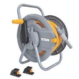 TITAN HOSE REEL 12.5MM X 25M. - P3. Easy-to-assemble hose reel has capacity to store 45m of hose.
