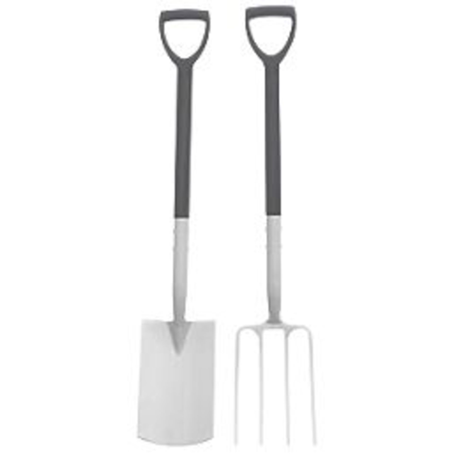 2 x FORGE STEEL DIGGING FORK & SPADE 2 PCS. - P5. Heat-treated carbon steel for extra strength.